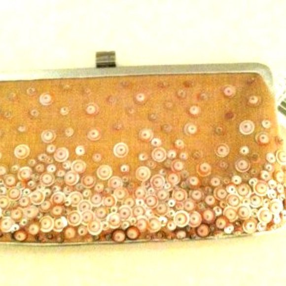 LAMBERSTON TRUEX-TAN FABRIC CLUTCH WITH TURQUOISE - Picture 5 of 6